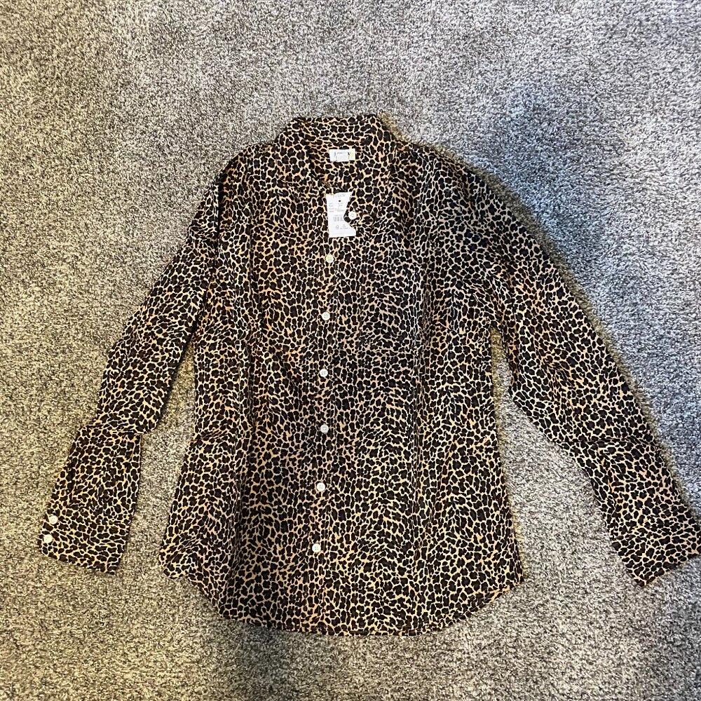 NWT Leopard Print JCrew Button Up